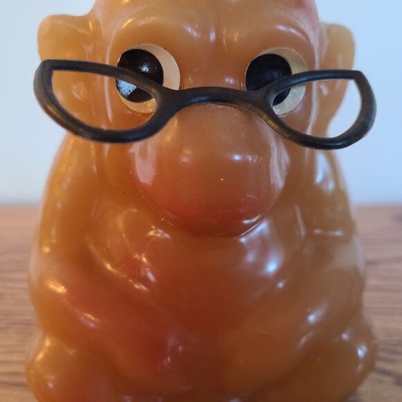 Vintage Candle - Novelty Wax Candle - Gorilla / Monkey In Glasses- Vintage Rare - Picture 7 of 15
